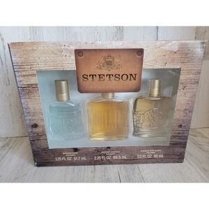 Stetson 3pc cologne set fresh original Rich suede scented men fragrance